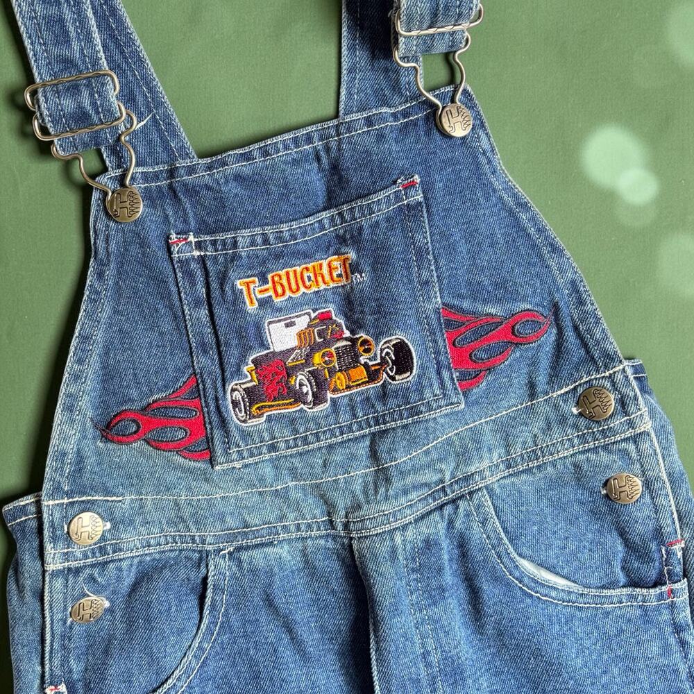 Kids Vintage Hot Wheels Denim Overalls
